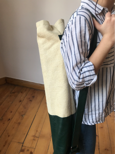 Suni Deri Jüt Büzmeli Mat Çantası-Yeşil