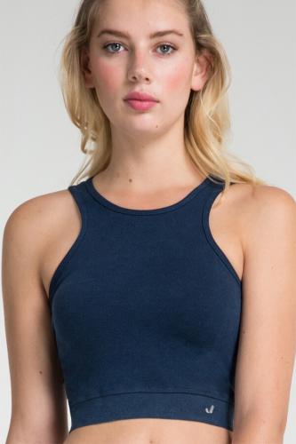 Denim Efektli Kalın Askılı Spor Sütyen