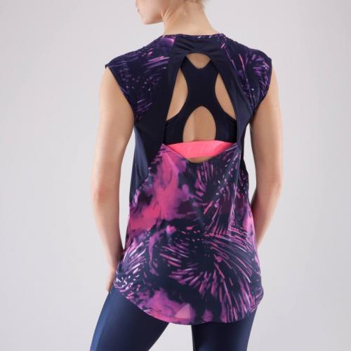 Fitness Kardiyo Tshortu - Lacivert - Bayan