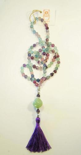 Florit Taşı Buddha Detaylı 108'lik Mala