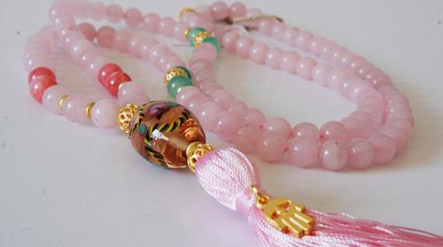 Pembe Kuvars 108'lik Mala