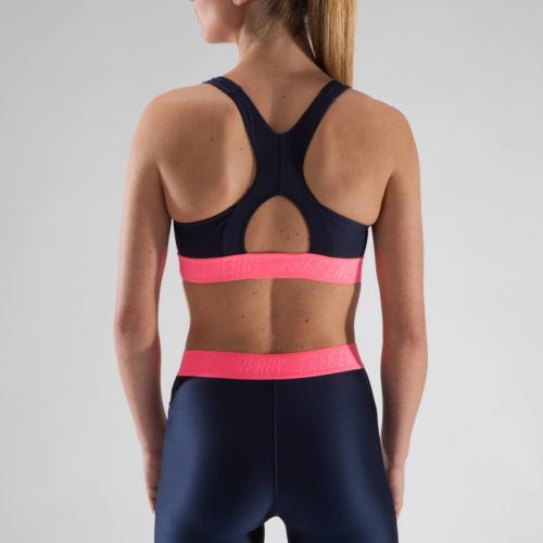 Tropikal Baskılı Yoga Crop - Neon Kırmızı / Pembe